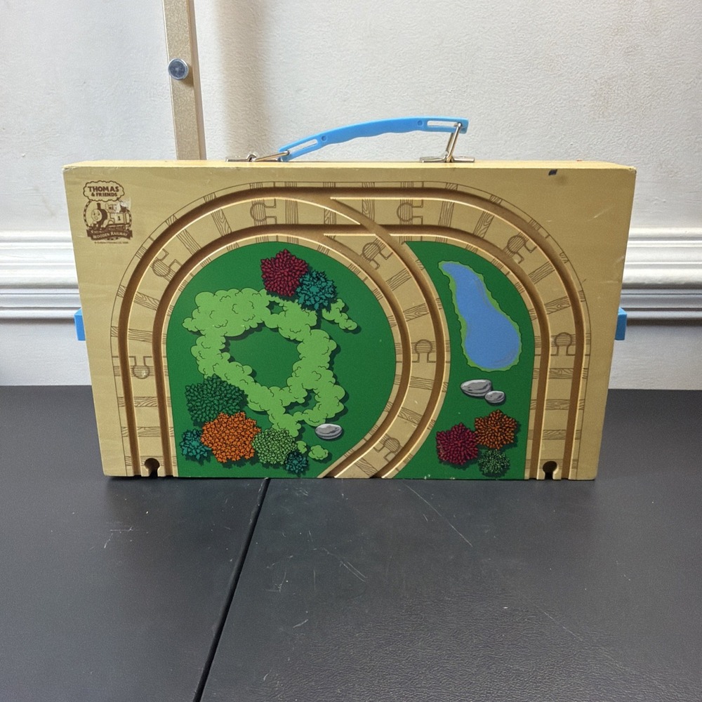 VTG Thomas The Train Wooden Railways Train Track Carry Case Train Storage 1993